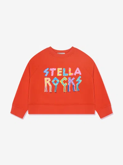 Shop Stella Mccartney Girls Logo Sweatshirt In Red