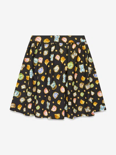 Shop Moschino Girls Teddy Bear Gems Skirt In Black