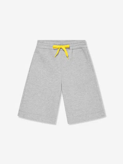 Shop Fendi Boys Logo Bermuda Shorts In Grey