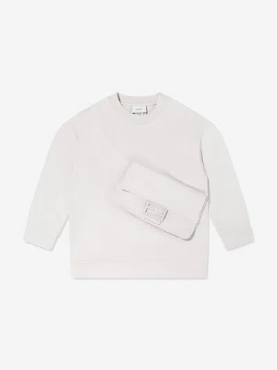Fendi Kids Baguette Pocket Sweatshirt 5 Yrs Ivory In Ivory