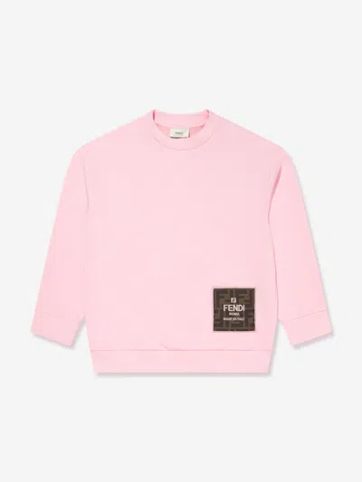 Shop Fendi Kids Logo Sweatshirt In Pink