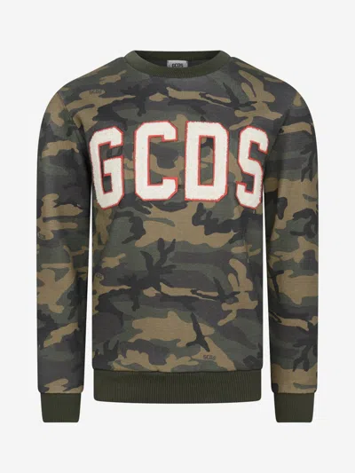 Shop Gcds Mini Boys Camouflage Sweater 14 Yrs Green