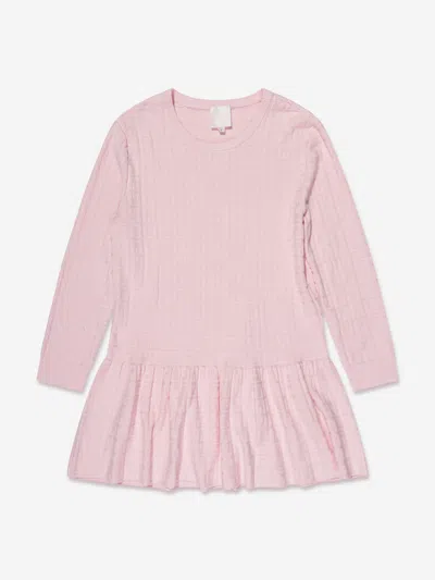 Shop Givenchy Girls Knitted Logo Dress In Pink