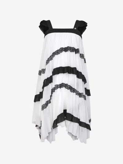 Shop Givenchy Girls & Black Pleated Dress 8 Yrs Ivory