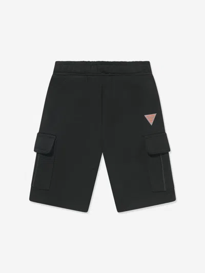 Shop Guess Boys Cargo Shorts In Black