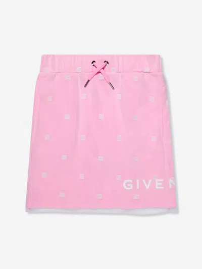 Shop Givenchy Girls 4g Logo Mesh Skirt In Pink