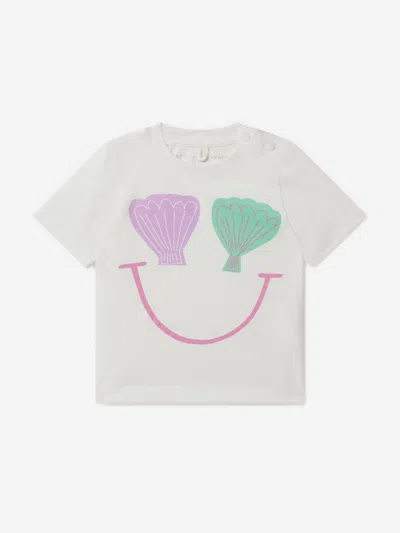 Shop Stella Mccartney Baby Girls Shell Smile T-shirt In Ivory