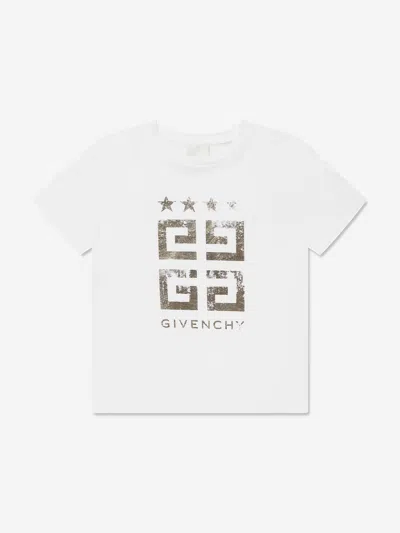 Shop Givenchy Girls 4g Logo T-shirt In White