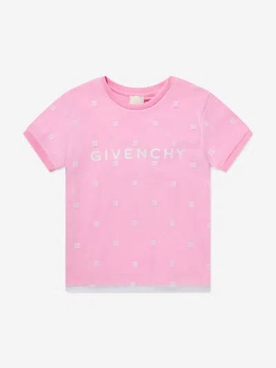 Shop Givenchy Girls 4g Logo Mesh T-shirt In Pink
