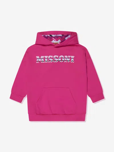 Shop Missoni Girls Logo Hoodie In Pink