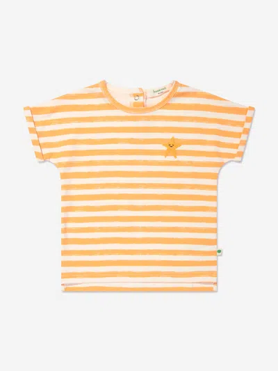 Shop The Bonnie Mob Kids Cruz Striped T-shirt In Orange