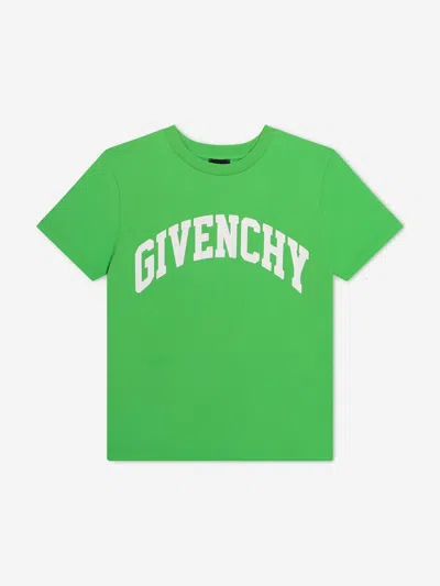 Shop Givenchy Boys Logo Print T-shirt In Green