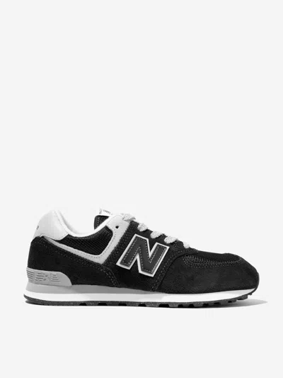 Shop New Balance Kids 574 Lace Up Logo Trainers In Black