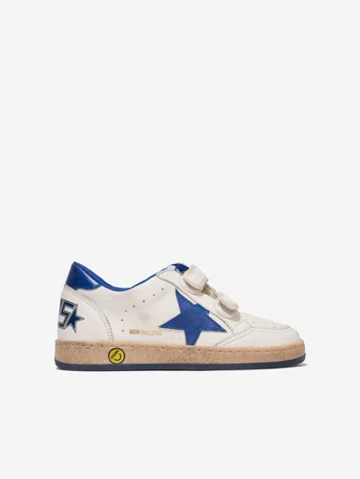 Shop Golden Goose Boys Leather Ballstar Trainers In White