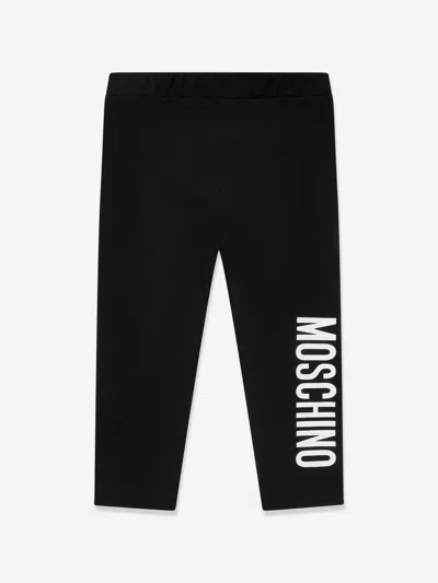 Shop Moschino Baby Girls Logo Leggings In Black
