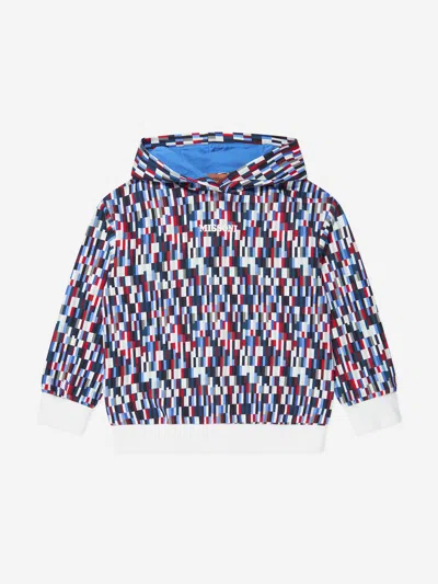 Shop Missoni Boys Pixel Print Hoodie In Multicoloured