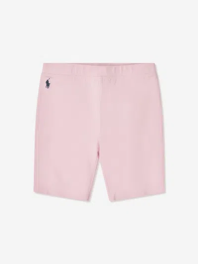 Shop Ralph Lauren Girls Logo Cycling Shorts In Pink