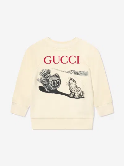 Shop Gucci Baby Logo Print Sweatshirt In White