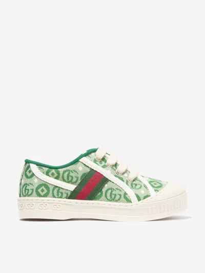 Shop Gucci Kids Tennis 1977 Trainers In Green