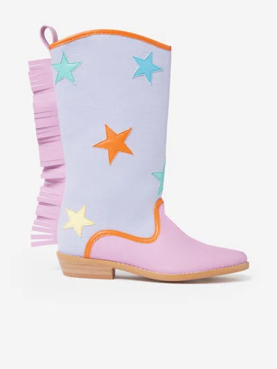 Shop Stella Mccartney Girls Cowboy Boots In Purple