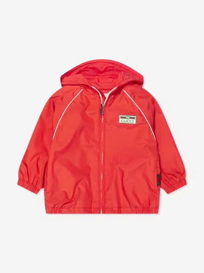 Shop Gucci Baby Zip Up Jacket In Red