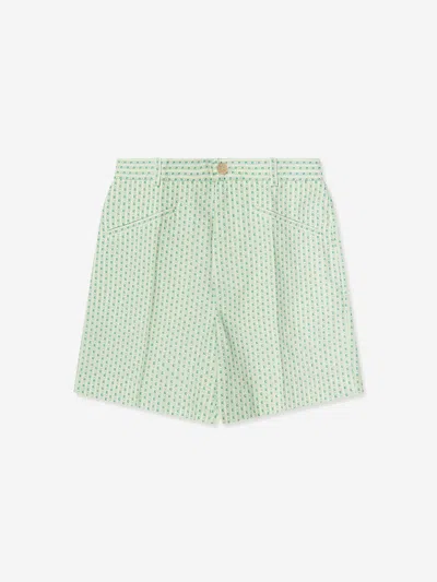 Shop Gucci Boys Striped Bermuda Shorts In Green