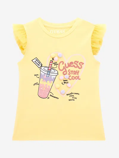 Shop Guess Girls Stay Cool T-shirt In Yellow