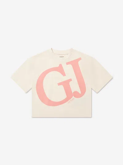 Shop Guess Girls Crop T-shirt In Ivory