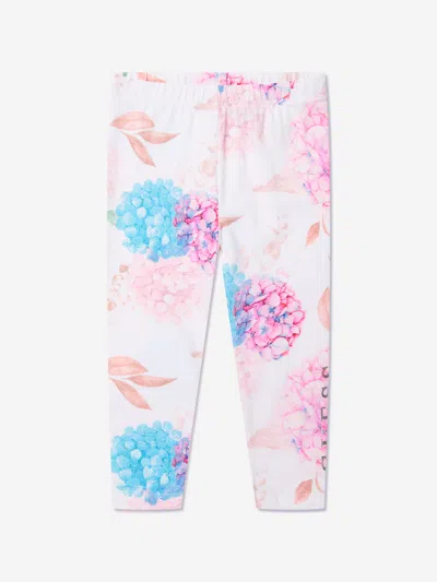 Shop Guess Girls Floral Leggings In White