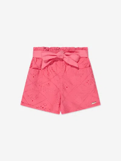 Shop Guess Girls Sangallo Shorts In Pink