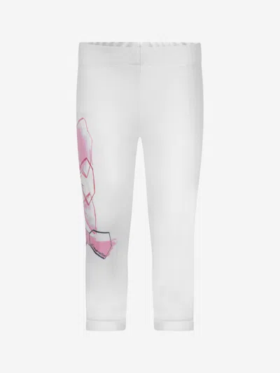 Simonetta Girls Bow Print Bottoms 12 Yrs White In White