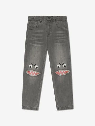 Shop Stella Mccartney Boys Shark Jeans In Grey