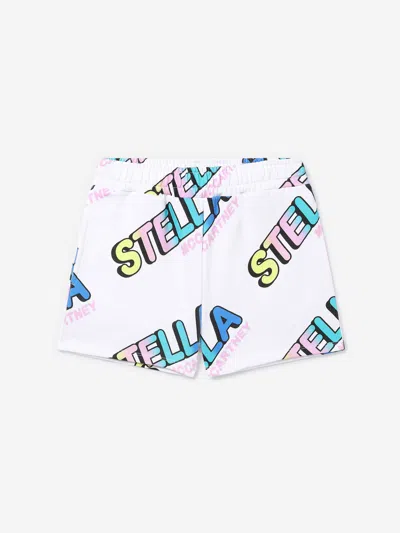 Shop Stella Mccartney Girls Logo Shorts In White