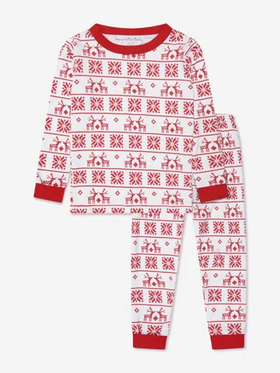 Shop Magnolia Baby Kids Fair Isle Long Pyjamas In Red