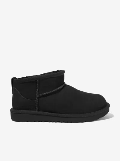 Ugg Classic Ultra Mini Sheepskin Ankle Boots 7-10 Yea In Black