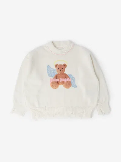 Shop Palm Angels Girls Bear Angel Sweatshirt In White