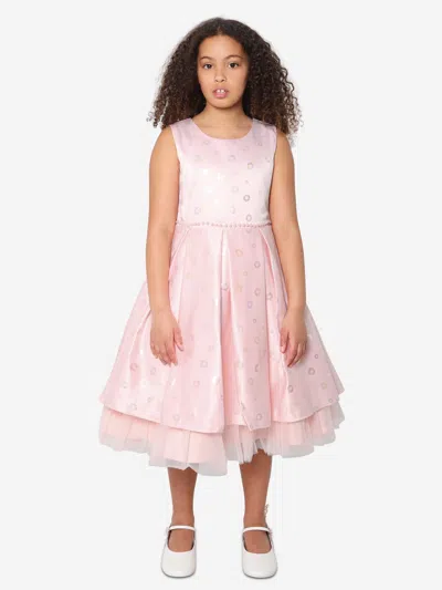 Shop Iame Girls Bow Detail A Line Dress In Pink
