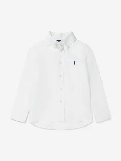 Shop Ralph Lauren Boys Sports Shirt In White