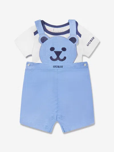 Shop Guess Baby Boys Dungaree Set In White