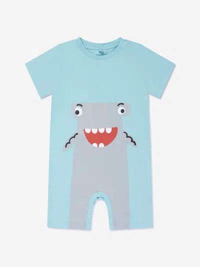 Shop Stella Mccartney Baby Boys Shark Romper In Blue