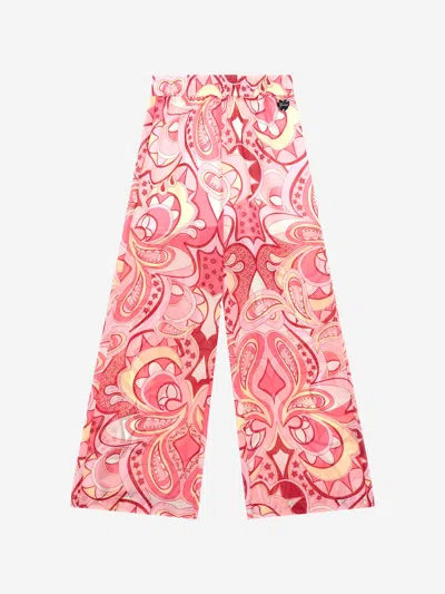 Shop Guess Girls Chiffon Paisley Palazzo Trousers In Pink