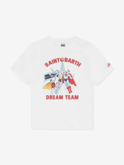 Shop Mc2 Saint Barth Boys Dc Dream Team T-shirt In White