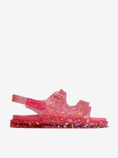 Shop Mini Melissa Girls Wide Fleck Jelly Sandals Eu 21 Uk 4.5 Pink