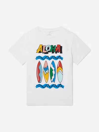 Shop Stella Mccartney Boys Surfboards Print T-shirt In White