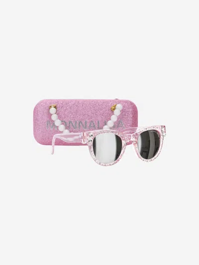Shop Monnalisa Girls Star Sunglasses With Case In Pink