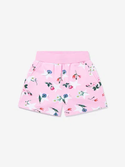 Monnalisa Graphic-print Cotton-blend Shorts In Pink