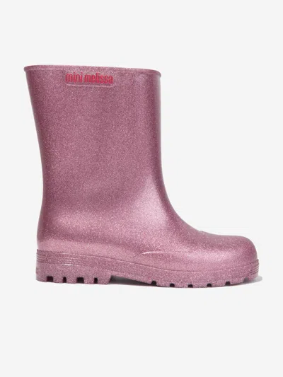 Shop Mini Melissa Girls Welly Boots In Pink