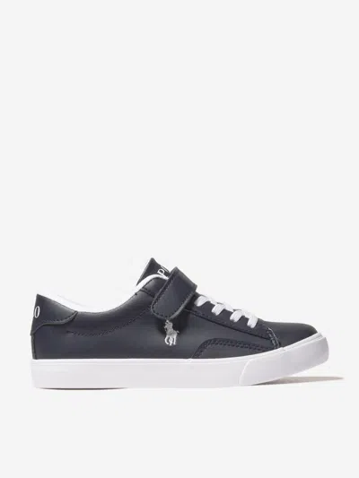 Shop Ralph Lauren Boys Theron V Trainers In Blue
