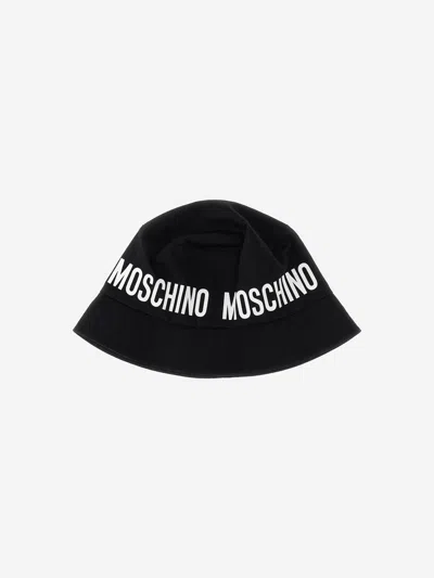 Shop Moschino Kids Logo Bucket Hat In Black