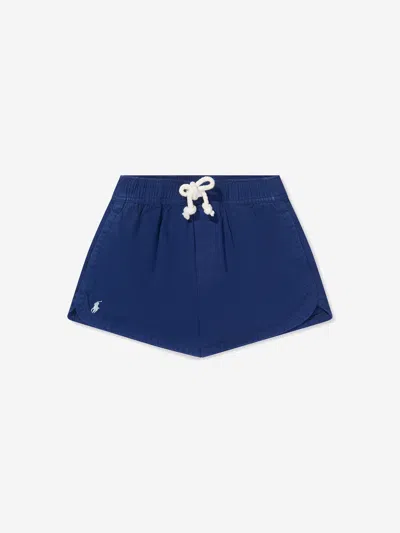 Shop Ralph Lauren Girls Prepster Logo Shorts In Blue